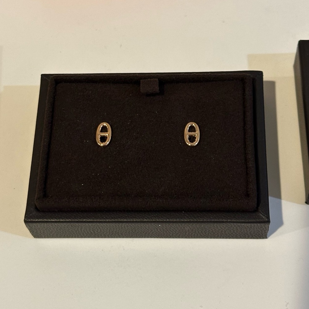 BNIB Hermes Farrandole Earrings, Very Small Model Rose Gold - Picture 1 of 4